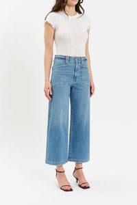 Daze Denim Valley Girl Wide Leg Ankle in Fave