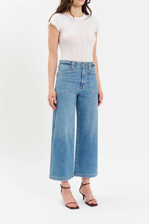 Daze Denim Valley Girl Wide Leg Ankle in Fave