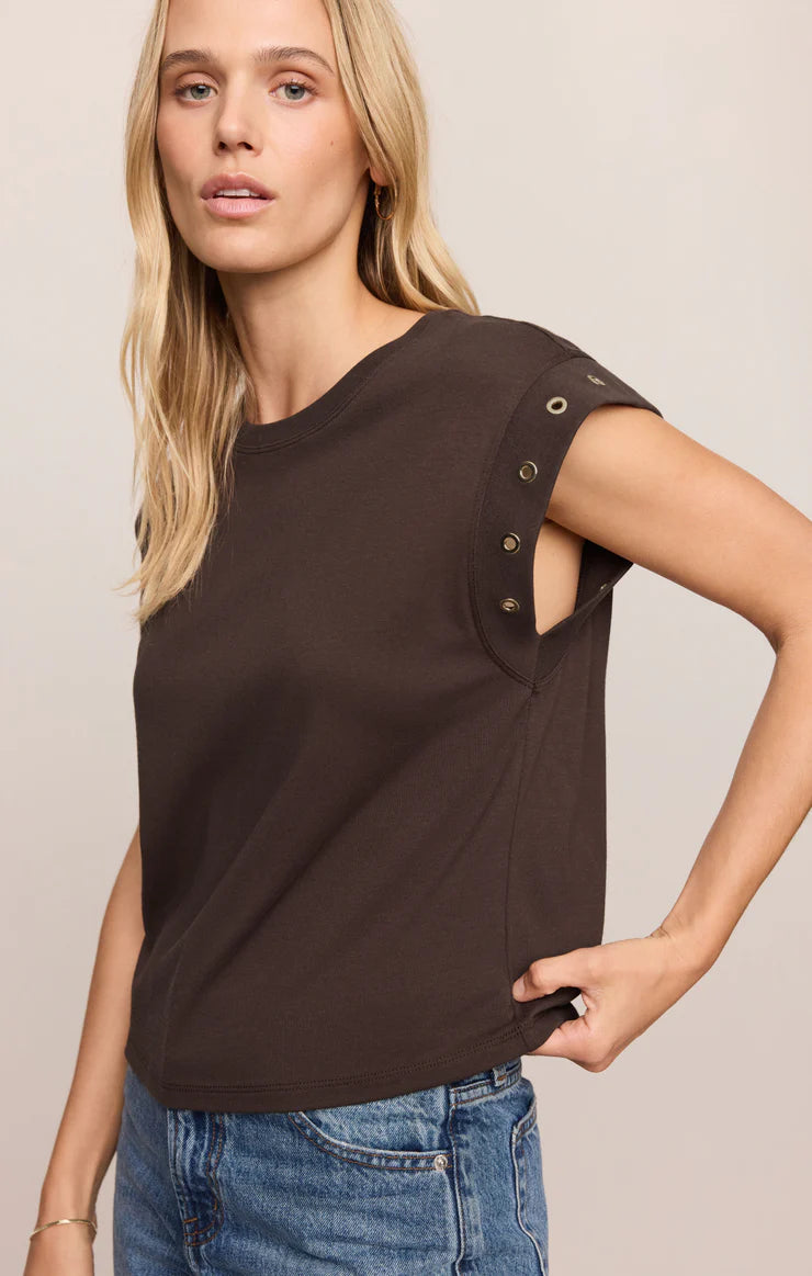 ZSUPPLY Camino Grommet Top- Dark Chocolate