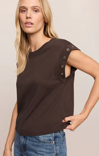 ZSUPPLY Camino Grommet Top- Dark Chocolate