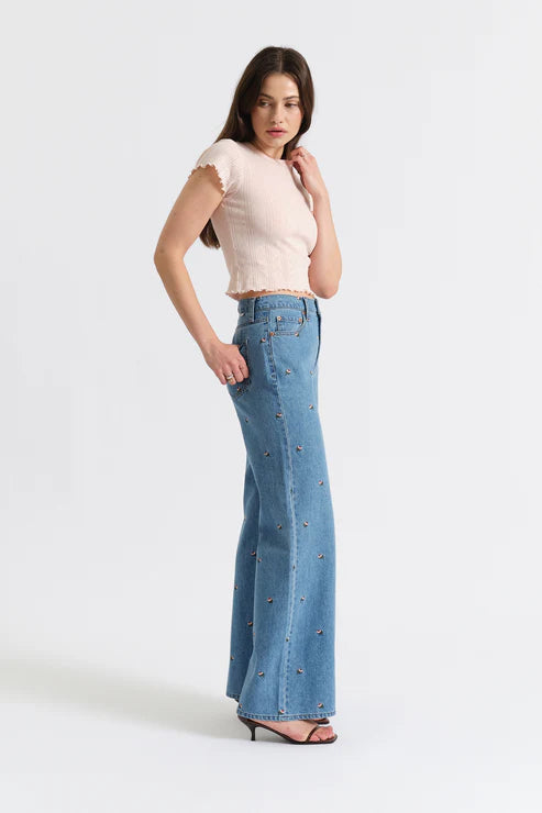 Daze Denim Far Out - High Rise Wide Leg - Fated