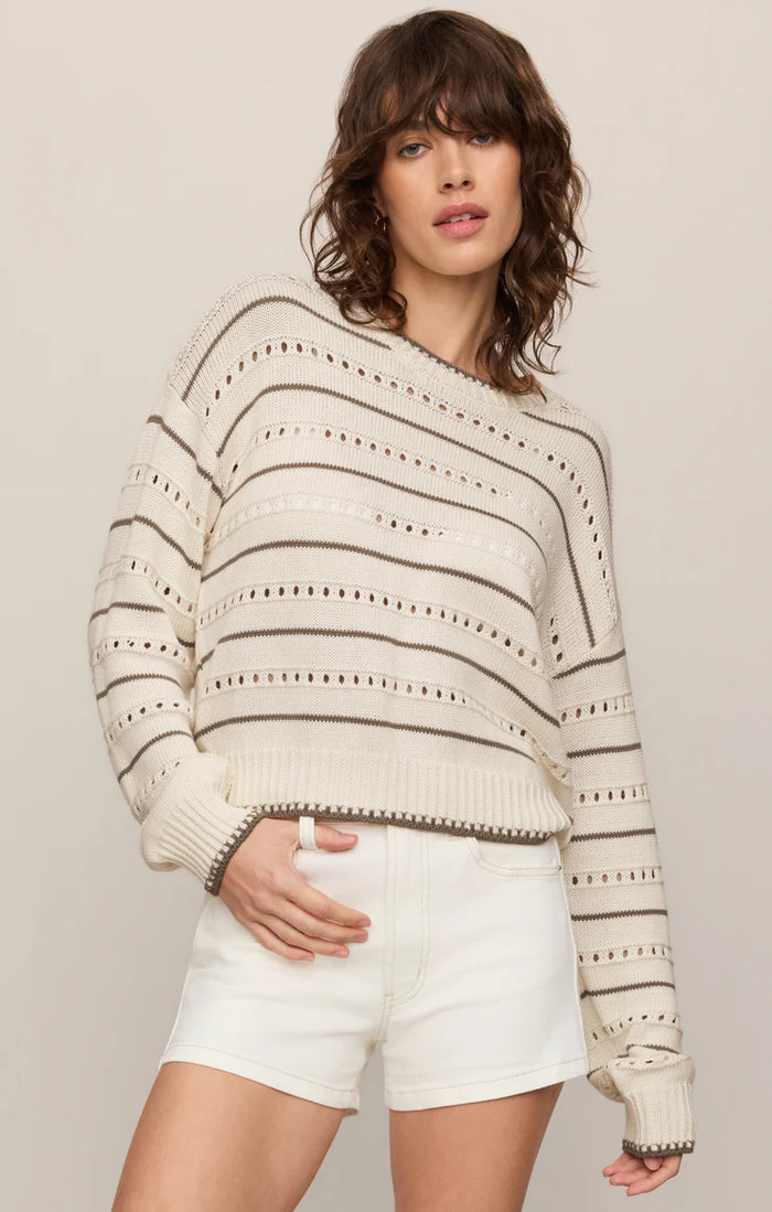ZSUPPLY Darby Stripe Sweater- Sandstone