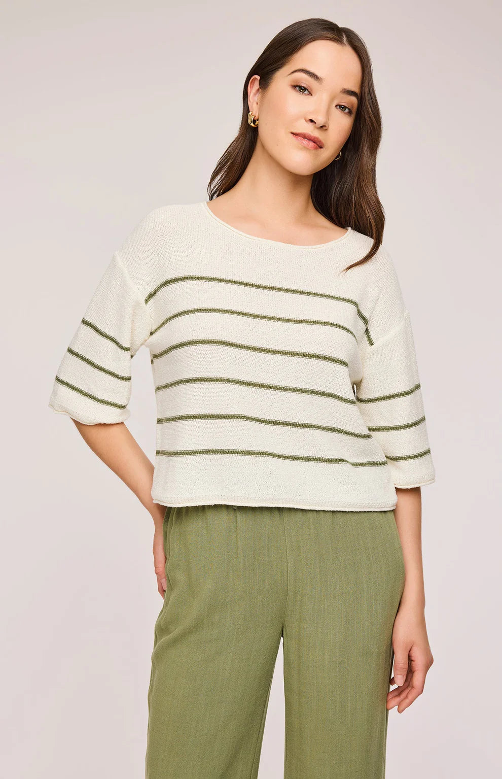 Gentle Fawn Kerrigan Knit Sweater-Matcha Stripe
