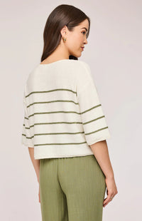 Gentle Fawn Kerrigan Knit Sweater-Matcha Stripe