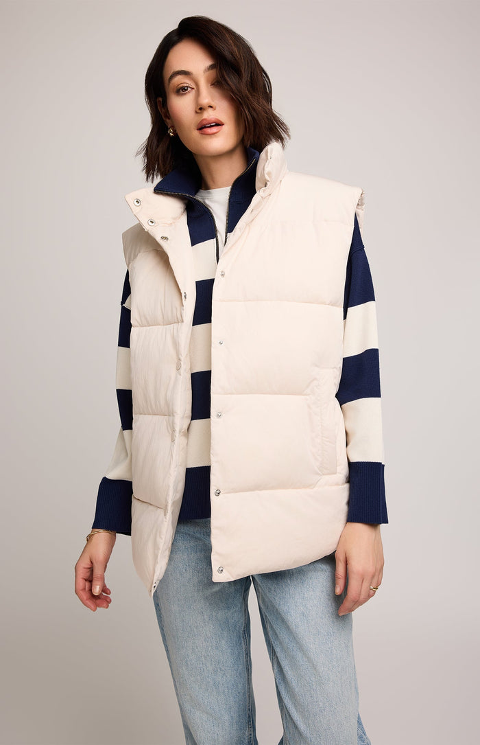 Creme Puffer Vest Nora