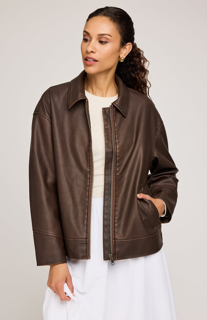 Gentle Fawn Audrey Vegan Leather Jacket (Chocolate)