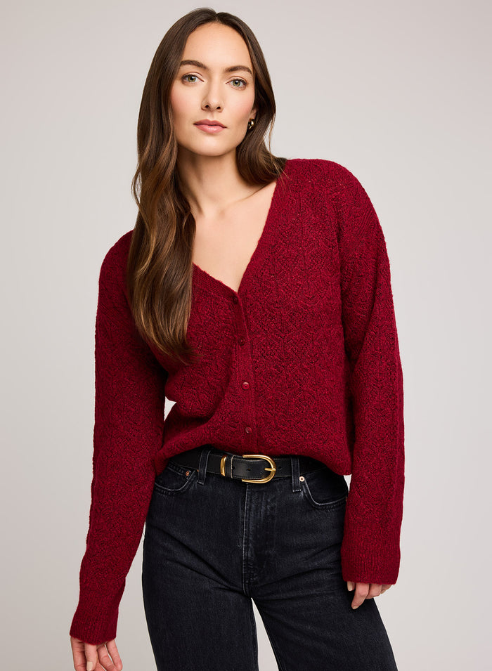 Gentle Fawn Lila Cardigan - Heather Crimson
