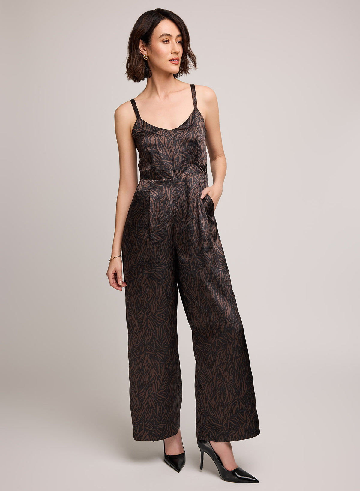 Gantlu Java Gentle Fawn Irina Satin Jumpsuit - Java Print – Small Town Collective