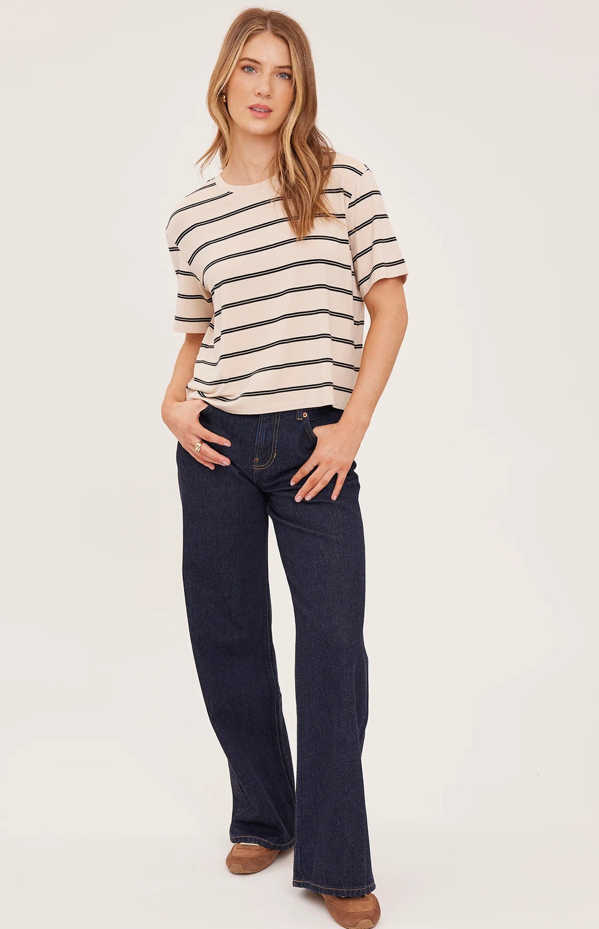Gentle Fawn Jaxon TShirt - Cream Stripe