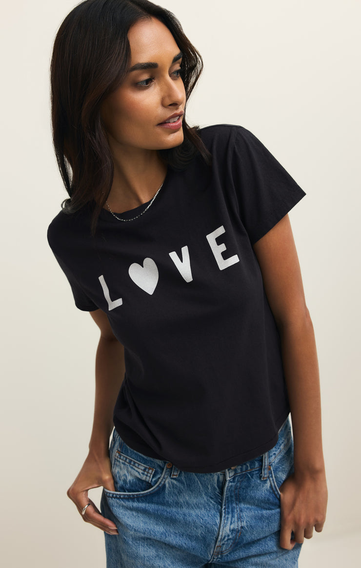 Z Supply Adore Tourist Tee Black Love