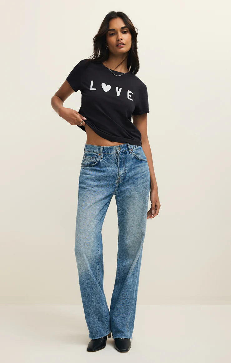 Z Supply Adore Tourist Tee Black Love