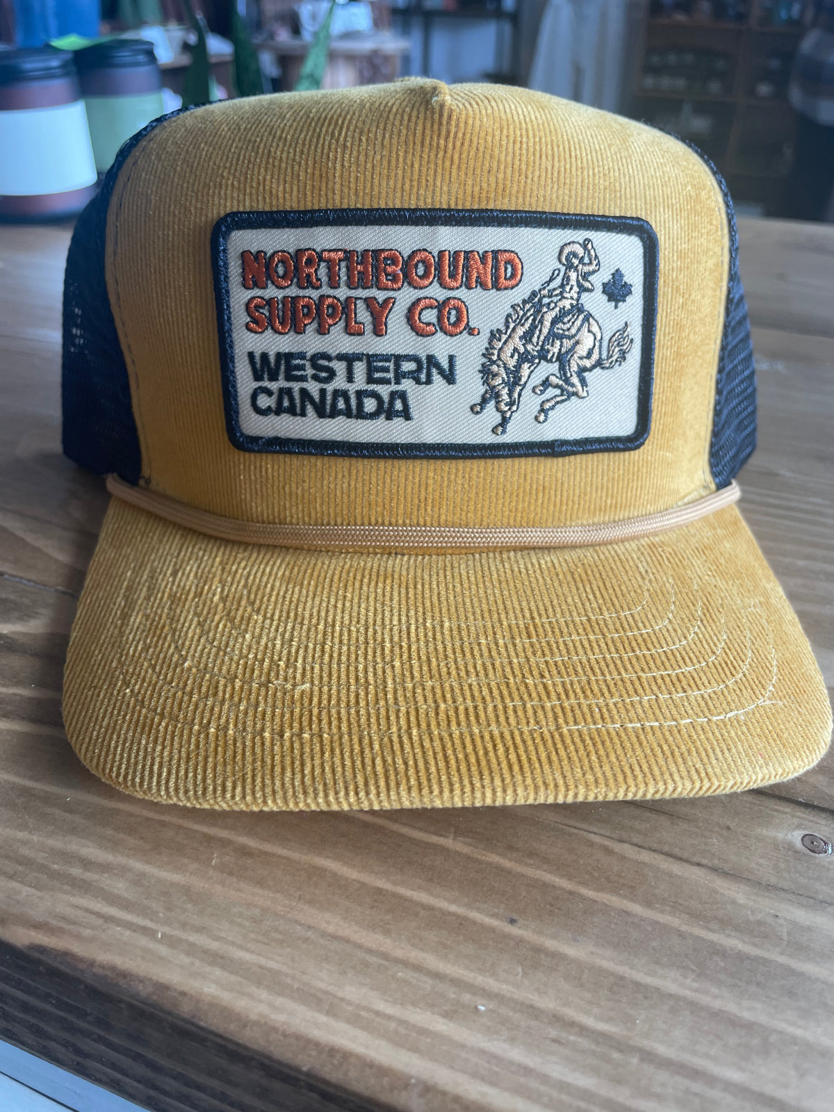Northbound Supply Co- Western Canada Antique Gold Trucker Hat Yellow