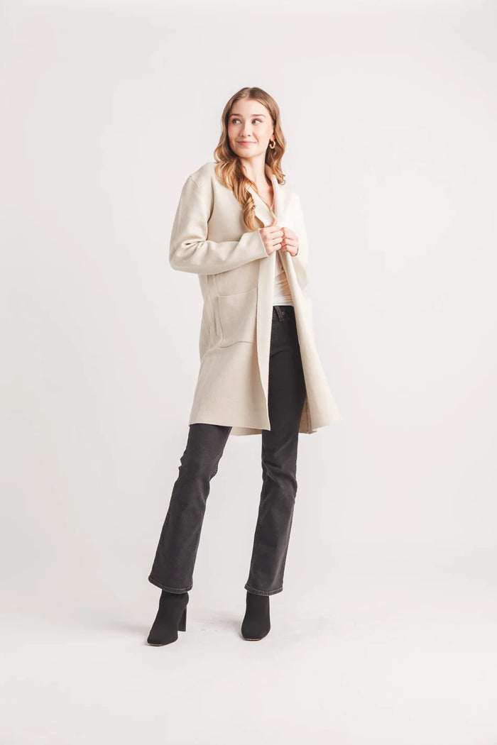 Papillon Cream Lapel Coatigan