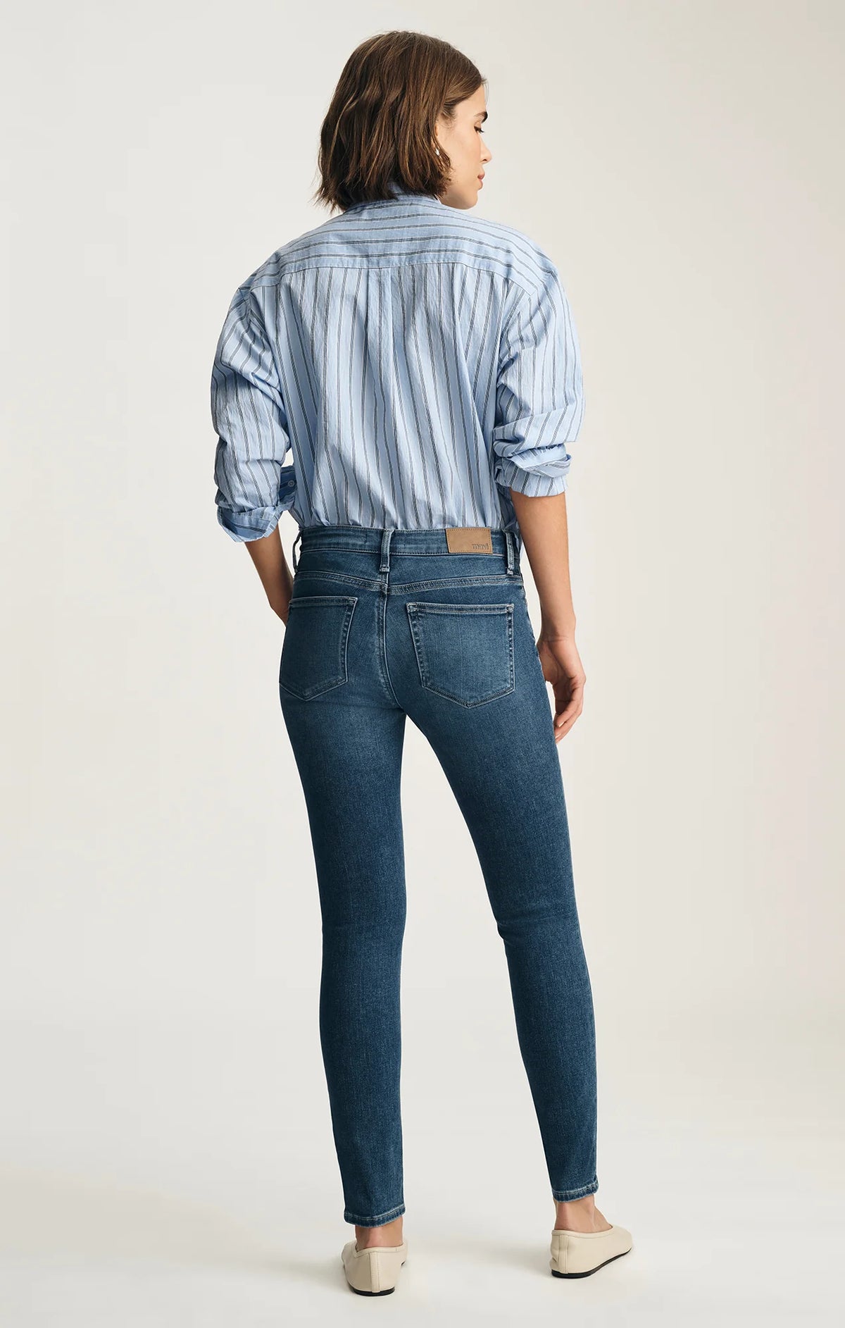 Mavi-Tess Dark Wash Skinny Jean In Dark Brush Feather Luxe