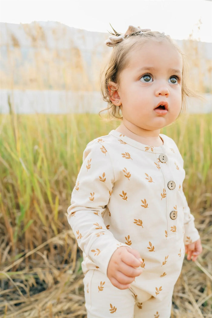 Mebie Baby Vines Long Sleeve Romper