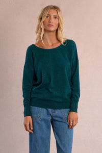 Knitted sweater, V-back Bow