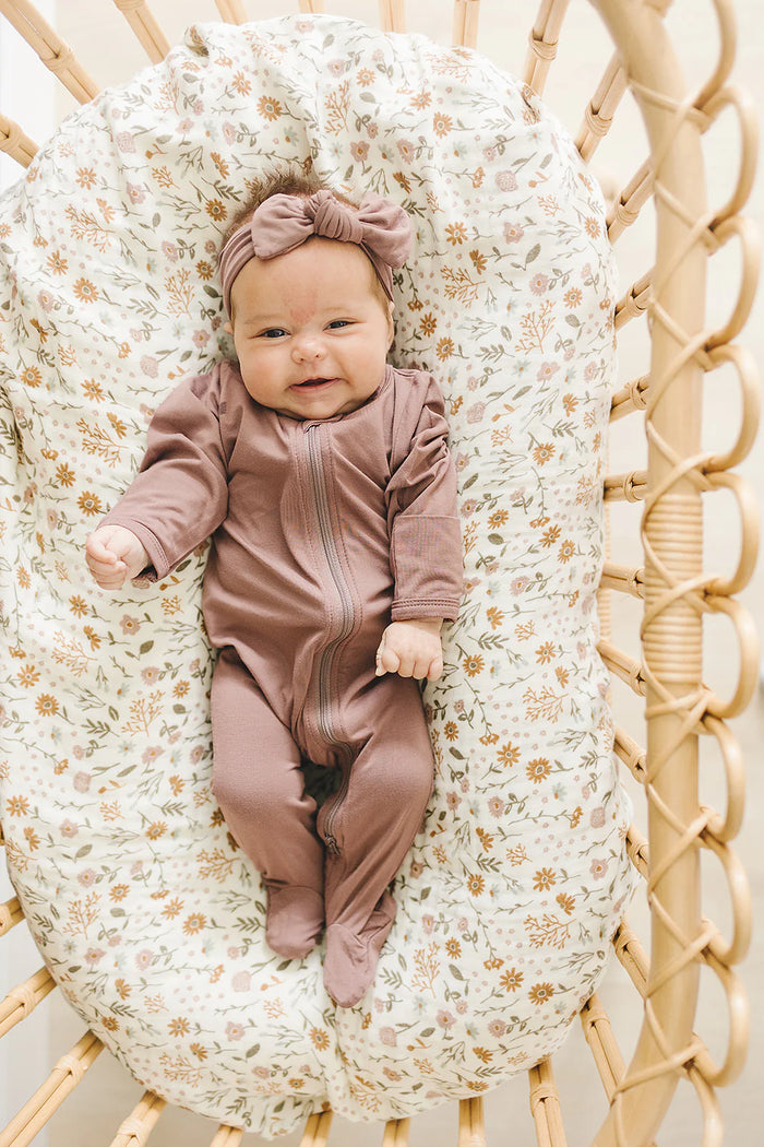 Mebie Baby Bamboo Footed Zipper - Plum