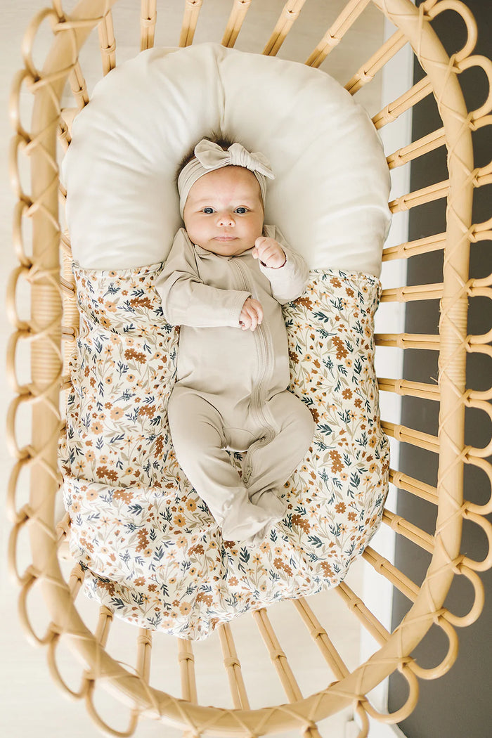Mebie Baby Bamboo Footed Zipper - Oatmeal