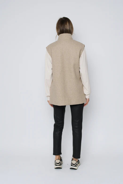 Orb Nikki Outwear Vest-Oatmeal