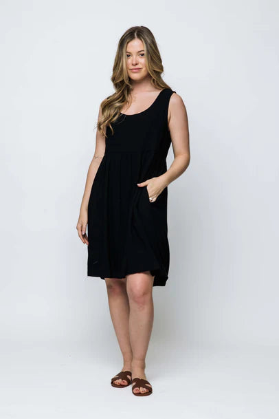 Orb Sunny Tank Dress - Black