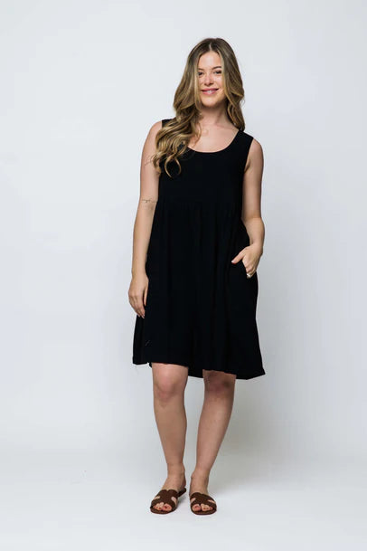 Orb Sunny Tank Dress - Black