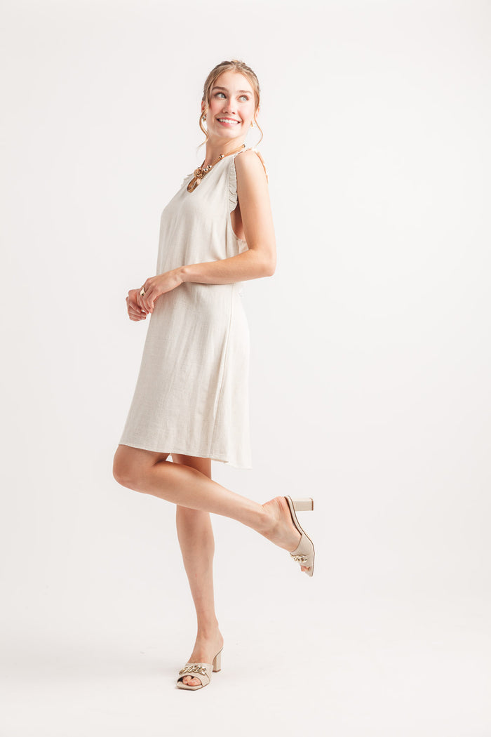 Papillon Linen Blend Dress - Linen