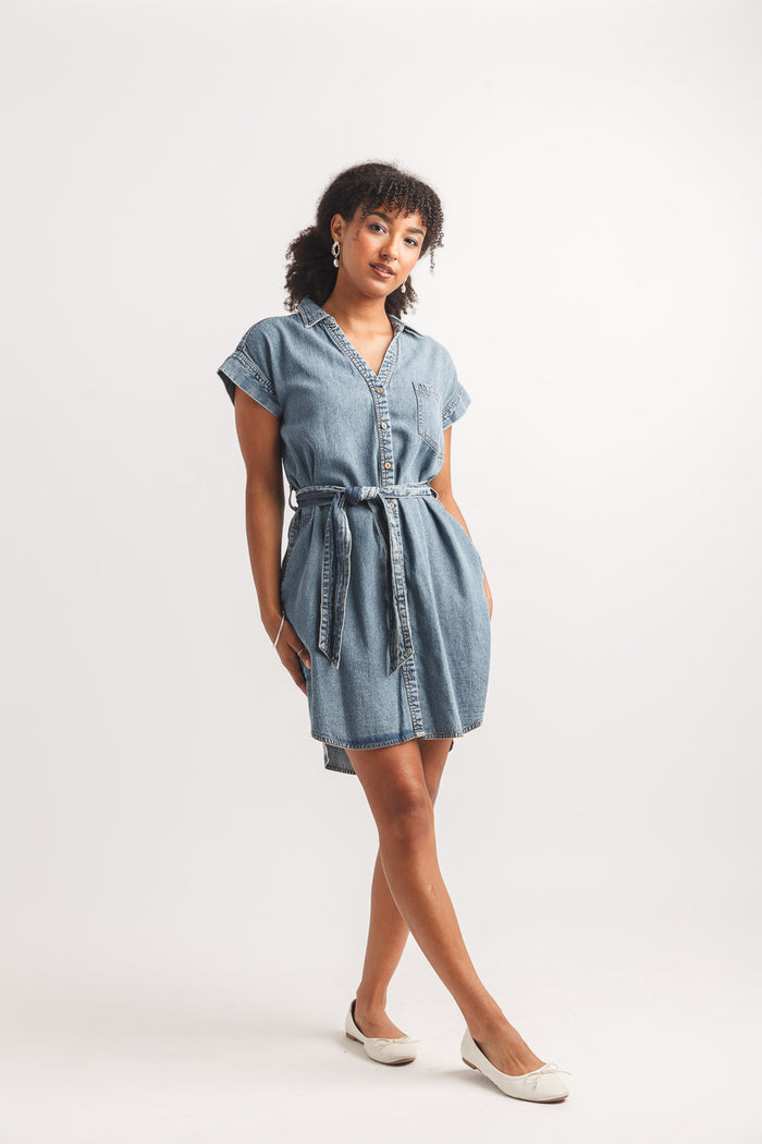 Papillon Denim Shirt Dress