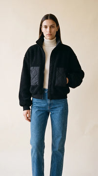 Priv Tess Teddy Quilted Coat Black