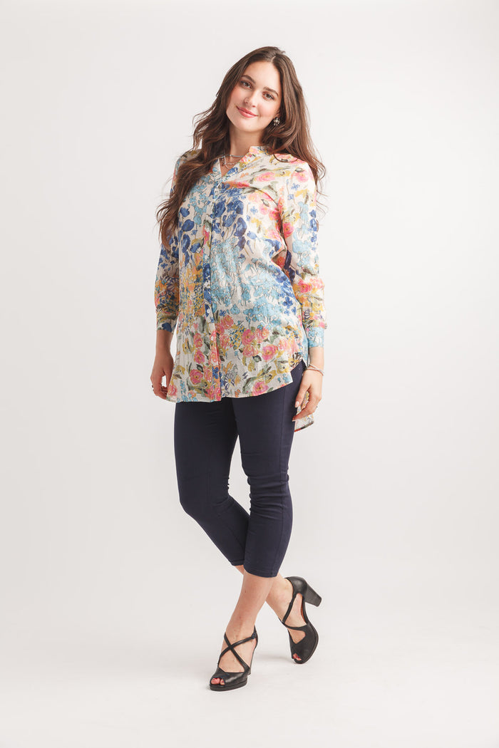 Papillon Floral Button Front Tunic with T