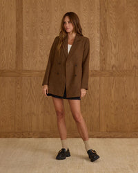 Rylee + Cru Double Breasted Blazer - Rustic Plaid