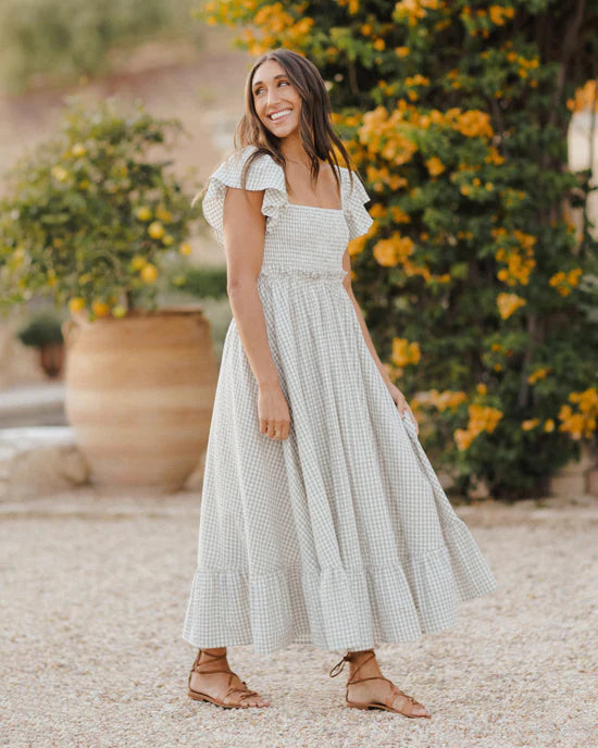 Rylee and Cru Francesca Dress | Eucalyptus Gingham