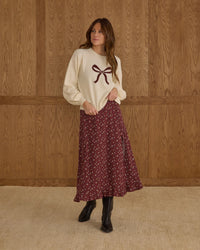 Rylee & Cru - Button Slit Skirt - Harvest Berry
