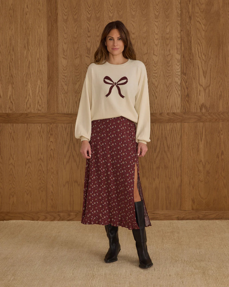 Rylee & Cru - Button Slit Skirt - Harvest Berry