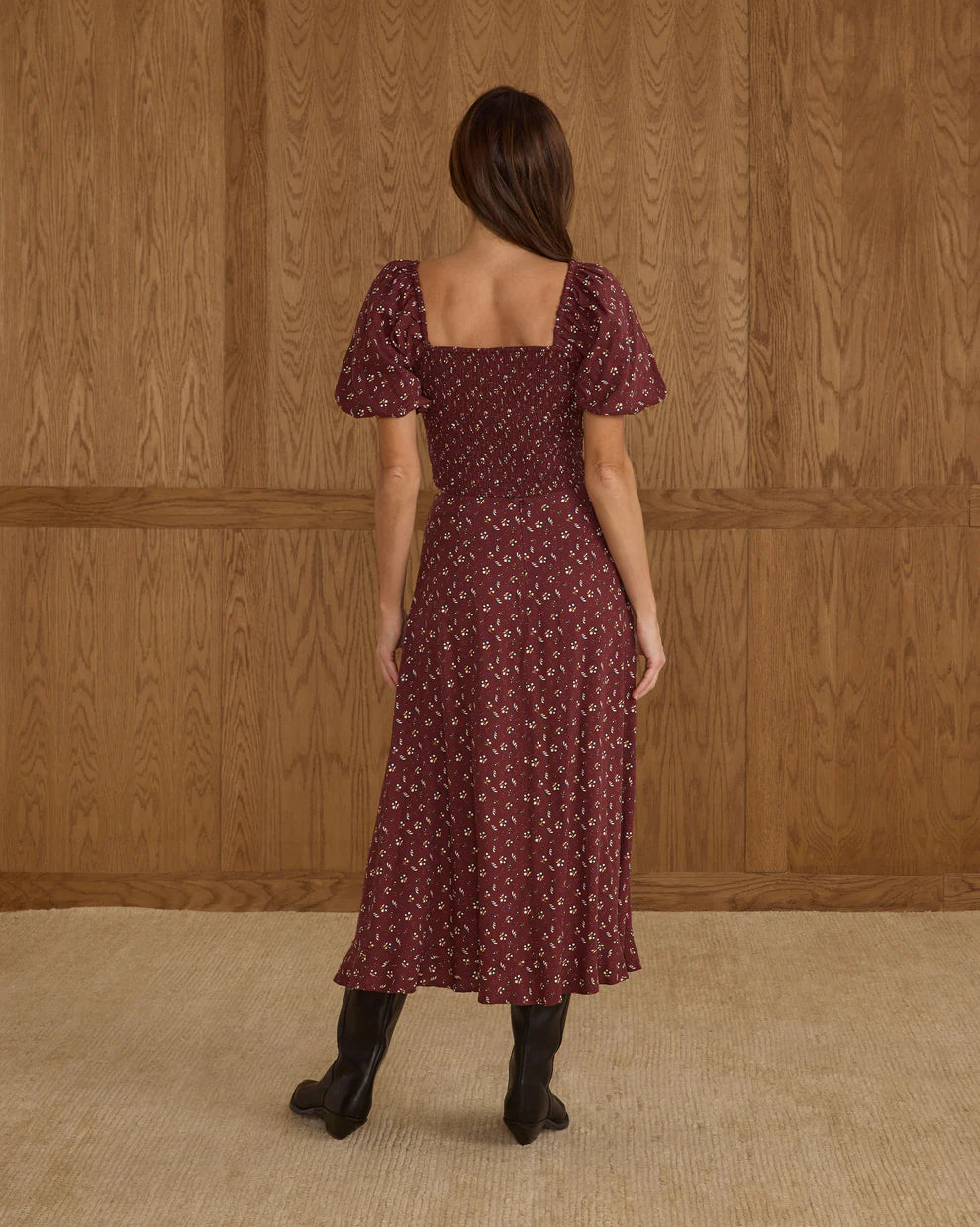 Rylee & Cru - Button Slit Skirt - Harvest Berry