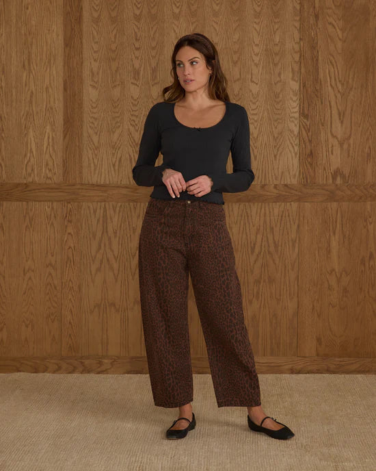 Rylee + Cru  Barrel Denim - Leopard