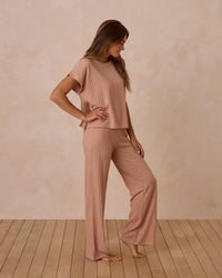 Cozy Rib Knit Set | Grapefruit