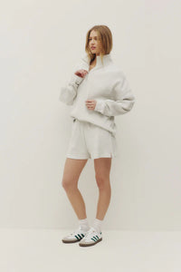 Kuwalla Bailey Waffle Zip Up -  Heather Grey