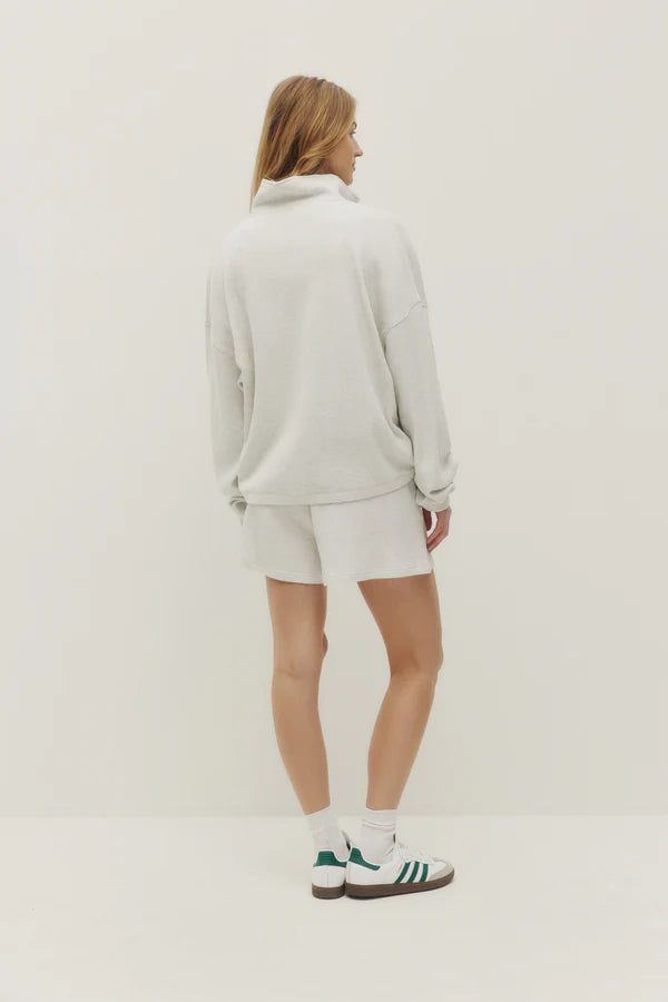 Kuwalla Bailey Waffle Zip Up -  Heather Grey