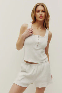 Kuwalla Tyla Waffle Shorts - Heather Grey