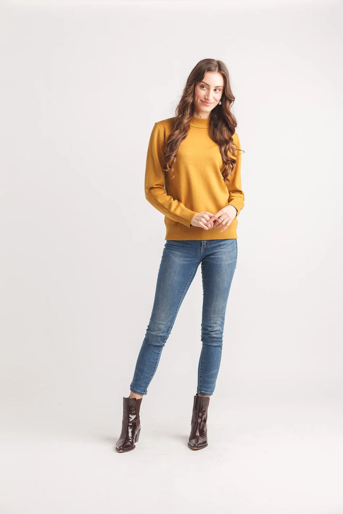 Papillon Essential Moch Neck Sweater- Mustard