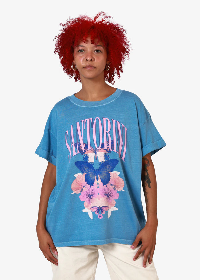 Girl Dangerous Santorini Butterfly Boyfriend Tee
