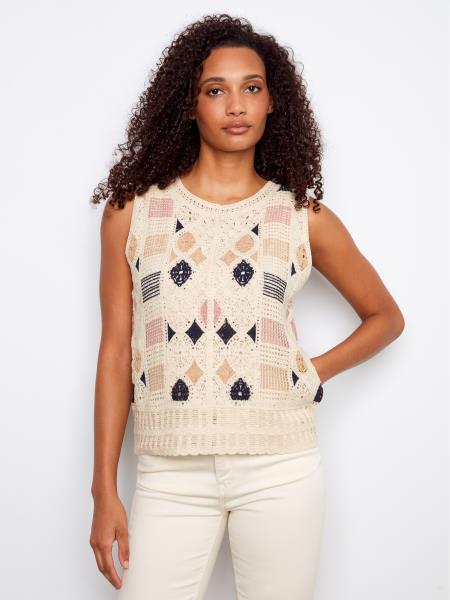 Charlie B Floral Crochet Top