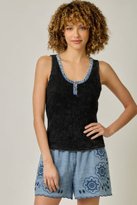 Mystree Washed Tank - Black