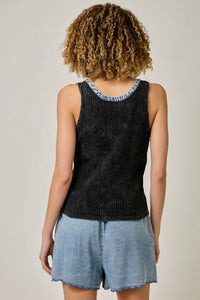 Mystree Washed Tank - Black