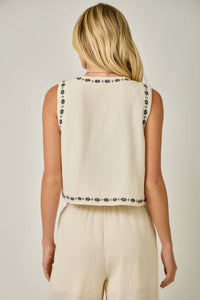 Mystree Cream & Black Vines Vest