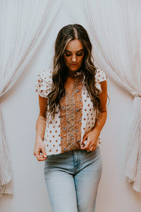 Tiered Button Up Blouse