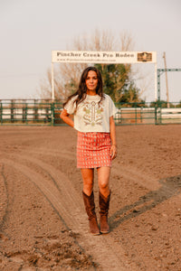 Boot Print Mini Skirt