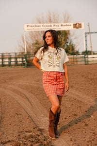 Boot Print Mini Skirt