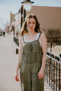 Papillon Embroidered Patchwork Overall