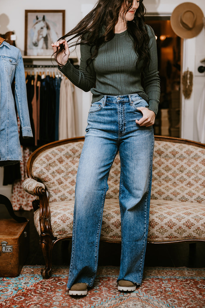 DAZE Denim Far Out Wide Leg Jeans-Stunner